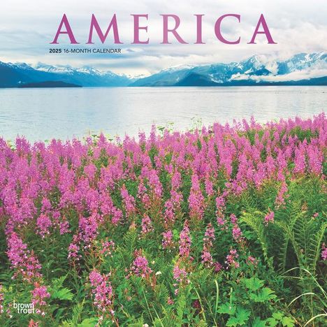 Browntrout: America 2025 12 X 24 Inch Monthly Square Wall Calendar Foil Stamped Cover Plastic-Free, Kalender