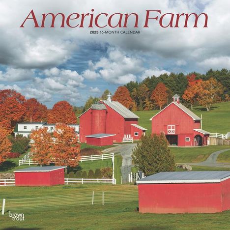 Browntrout: American Farm 2025 12 X 24 Inch Monthly Square Wall Calendar Plastic-Free, Kalender