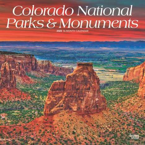 Browntrout: Colorado National Parks &amp; Monuments 2025 12 X 24 Inch Monthly Square Wall Calendar Plastic-Free, Kalender