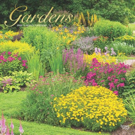 Browntrout: Gardens 2025 12 X 24 Inch Monthly Square Wall Calendar Foil Stamped Cover Plastic-Free, Kalender