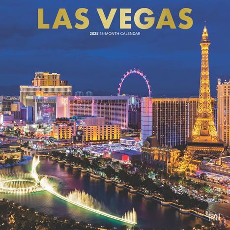 Browntrout: Las Vegas 2025 12 X 24 Inch Monthly Square Wall Calendar Foil Stamped Cover Plastic-Free, Kalender