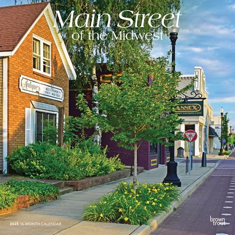 Browntrout: Main Street of the Midwest 2025 12 X 24 Inch Monthly Square Wall Calendar Plastic-Free, Kalender