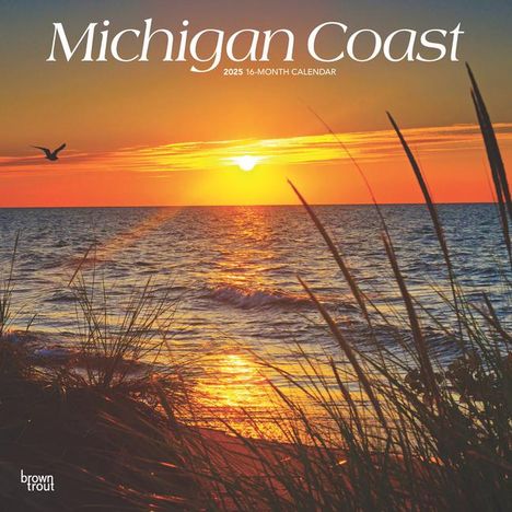 Browntrout: Michigan Coast 2025 12 X 24 Inch Monthly Square Wall Calendar Plastic-Free, Kalender