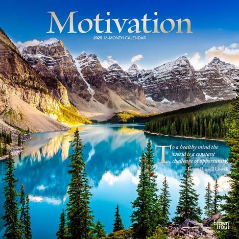 Browntrout: Motivation 2025 12 X 24 Inch Monthly Square Wall Calendar Foil Stamped Cover Plastic-Free, Kalender