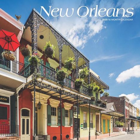 Browntrout: New Orleans 2025 12 X 24 Inch Monthly Square Wall Calendar Plastic-Free, Kalender