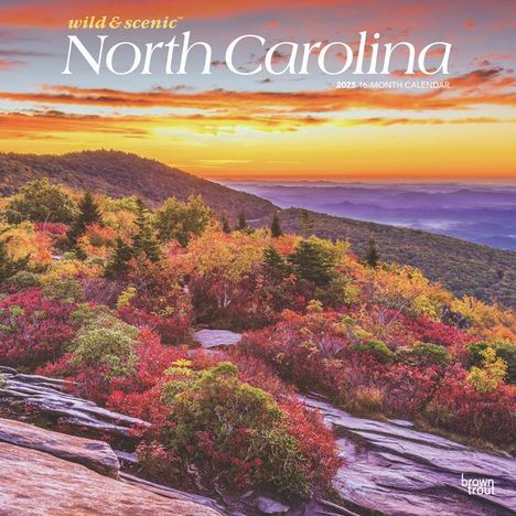 Browntrout: North Carolina Wild &amp; Scenic 2025 12 X 24 Inch Monthly Square Wall Calendar Plastic-Free, Kalender