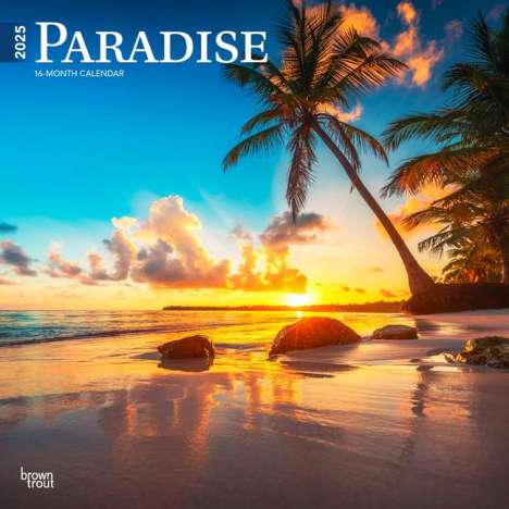 Browntrout: Paradise 2025 12 X 24 Inch Monthly Square Wall Calendar Plastic-Free, Kalender