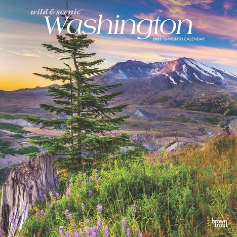 Browntrout: Washington Wild &amp; Scenic 2025 12 X 24 Inch Monthly Square Wall Calendar Plastic-Free, Kalender