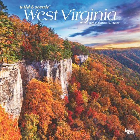 Browntrout: West Virginia Wild &amp; Scenic 2025 12 X 24 Inch Monthly Square Wall Calendar Plastic-Free, Kalender