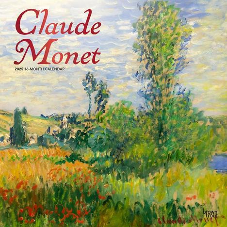 Browntrout: Claude Monet 2025 12 X 24 Inch Monthly Square Wall Calendar Foil Stamped Cover Plastic-Free, Kalender
