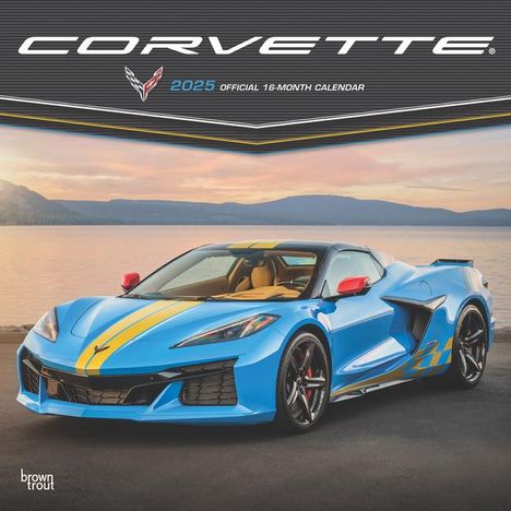 Browntrout: Corvette Official 2025 12 X 24 Inch Monthly Square Wall Calendar Plastic-Free, Kalender