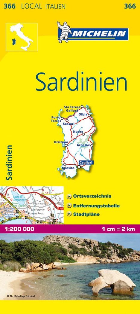 Michelin Lokalkarte Sardinien 1 : 200 000, Karten