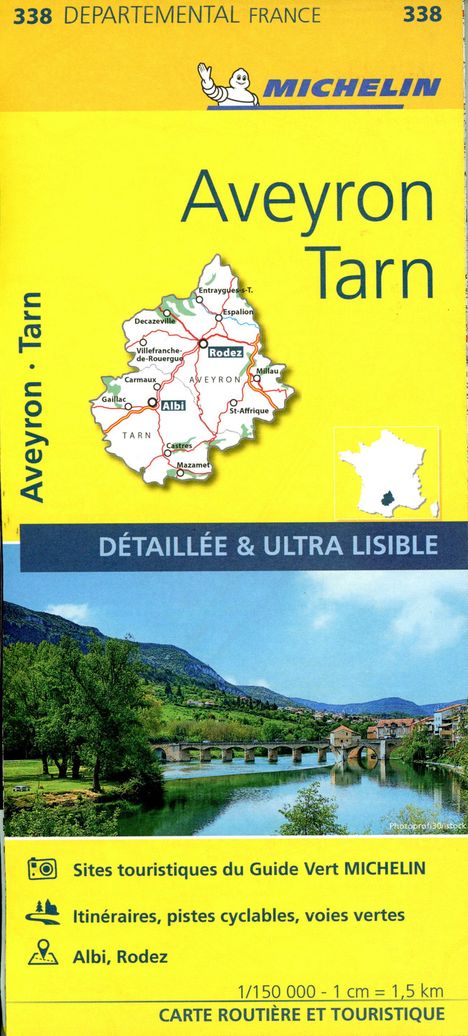 Michelin Local Map 338 Aveyron - Tarn, Karten