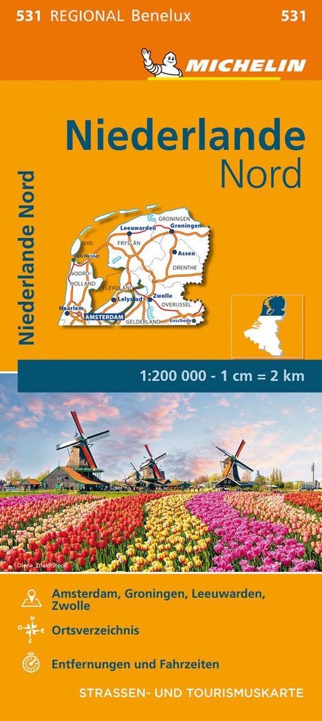 Michelin Niederlande Nord. Straßen- und Tourismuskarte 1:200.000, Karten