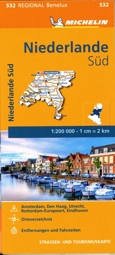Michelin Niederlande Süd. Straßen- und Tourismuskarte 1:200.000, Karten