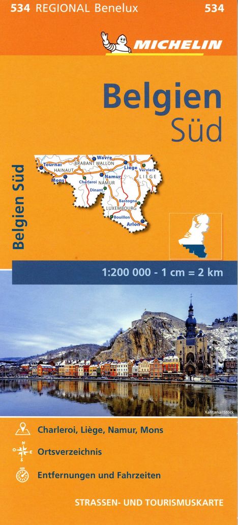 Michelin Belgien Süd. Straßen- und Tourismuskarte 1:200.000, Karten