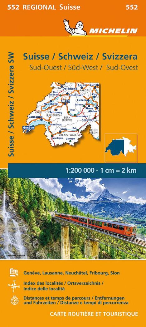 Suisse Sud-Ouest - Michelin Regional Map 552, Karten