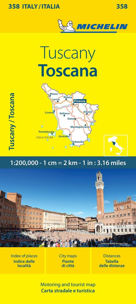 Michelin: Michelin Map Italy: Toscana 358, Karten