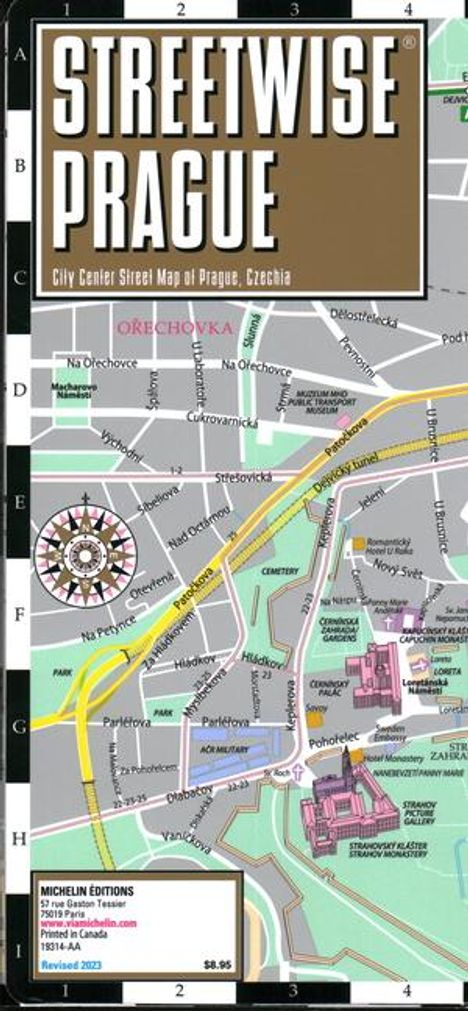 Michelin: Streetwise Prague Map - Laminated City Center Street Map of Prague, Czech-Republic, Karten