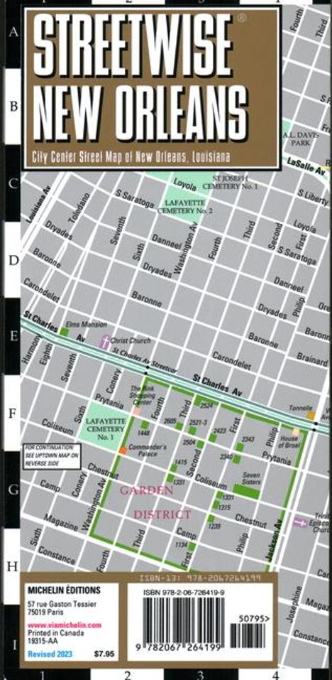 Michelin: Streetwise New Orleans Map- Laminated City Center Street Map of New Orleans, Louisiana, Karten