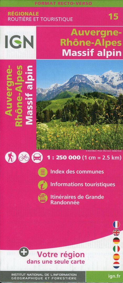 NR15 Auvergne Rhône-Alpes (Massif Alpin) Recto/verso 1:250 000, Karten