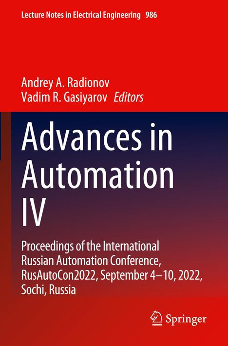 Advances in Automation IV, Buch