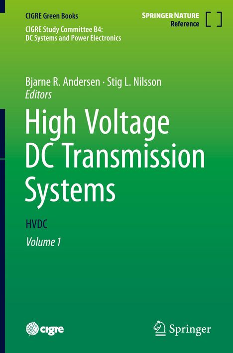Cover: "High Voltage DC Transmission Systems" von Bjarne R. Andersen und Stig L. Nilsson, grün-blaues Design.