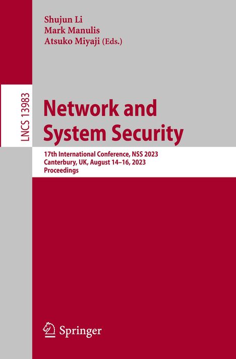 Network and System Security, Buch