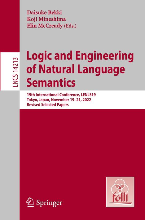 Logic and Engineering of Natural Language Semantics, Buch