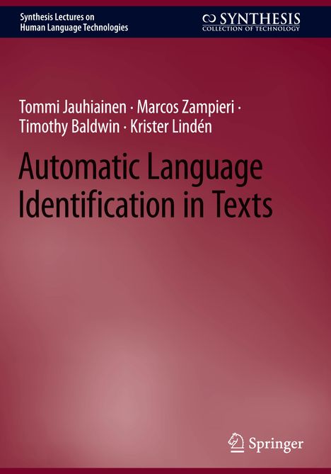 Tommi Jauhiainen: Automatic Language Identification in Texts, Buch