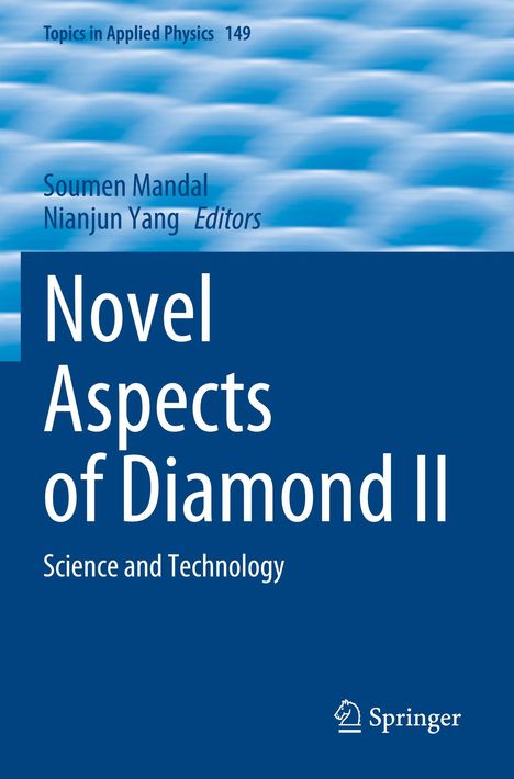 "Novel Aspects of Diamond II: Science and Technology" ist in großer Schrift zu sehen, mit blauem Hintergrund.