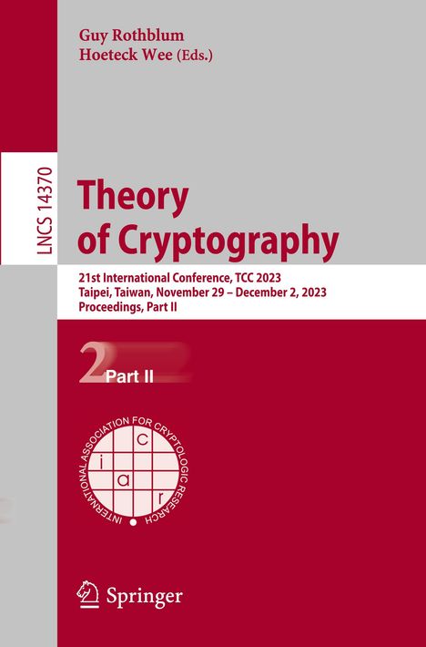 Theory of Cryptography, Buch