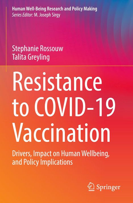 "Resistance to COVID-19 Vaccination" von Stephanie Rossouw und Talita Greyling. Farbverlauf von Blau zu Rot. Springer-Logo.