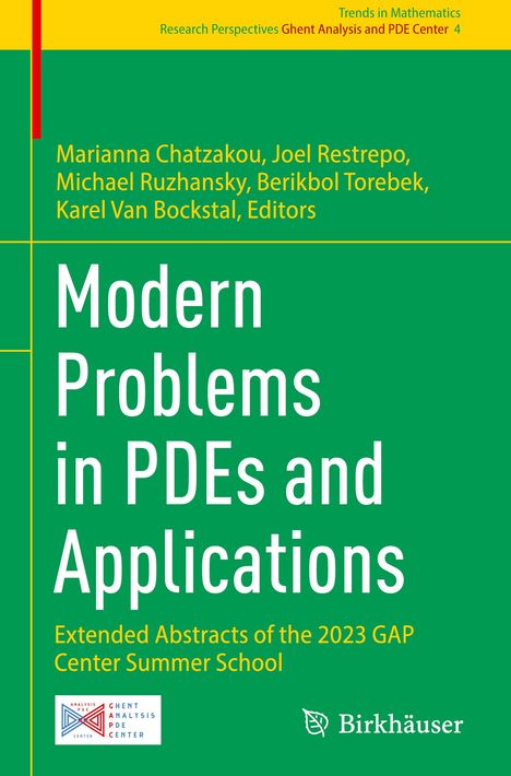 Modern Problems in PDEs and Applications, Buch
