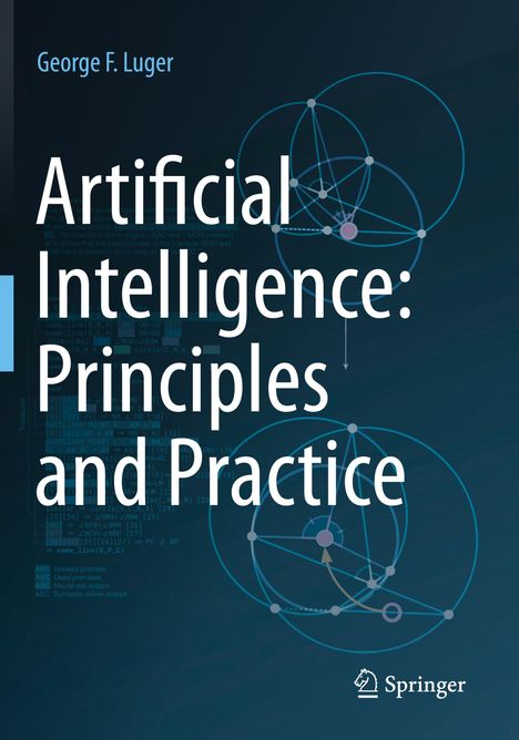 Titel: "Artificial Intelligence: Principles and Practice". Autor: George F. Luger. Grafik mit geometrischen Formen.