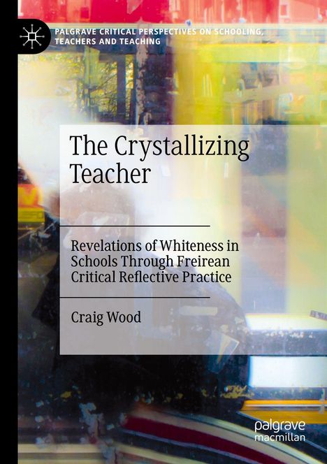 "The Crystallizing Teacher" und "Craig Wood" auf abstraktem, buntem Hintergrund.