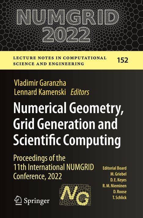 "NUMGRID 2022. Numerical Geometry, Grid Generation and Scientific Computing. Springer Logo unten links."