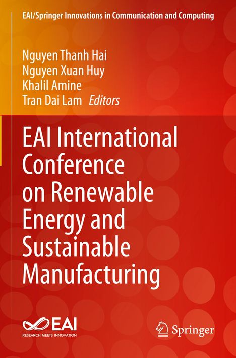 „EAI International Conference on Renewable Energy and Sustainable Manufacturing“, orange-rotes Cover, EAI, Springer.
