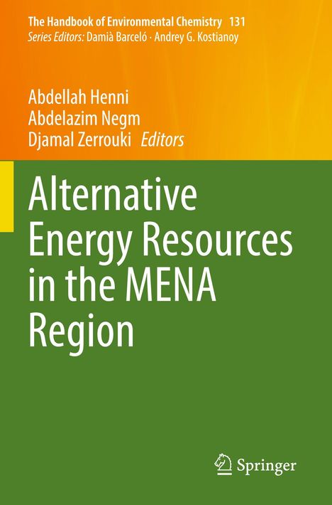 The Handbook of Environmental Chemistry 131, Alternative Energy Resources in the MENA Region, Springer-Logo unten.