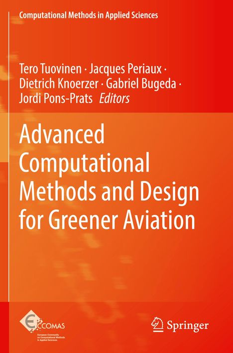 "Advanced Computational Methods and Design for Greener Aviation" in weißer Schrift auf orangefarbenem Hintergrund.