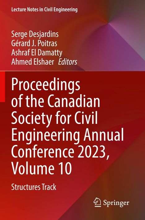 Titel: Proceedings of the Canadian Society for Civil Engineering Conference 2023, Volume 10. Roter Hintergrund. Springer-Logo.
