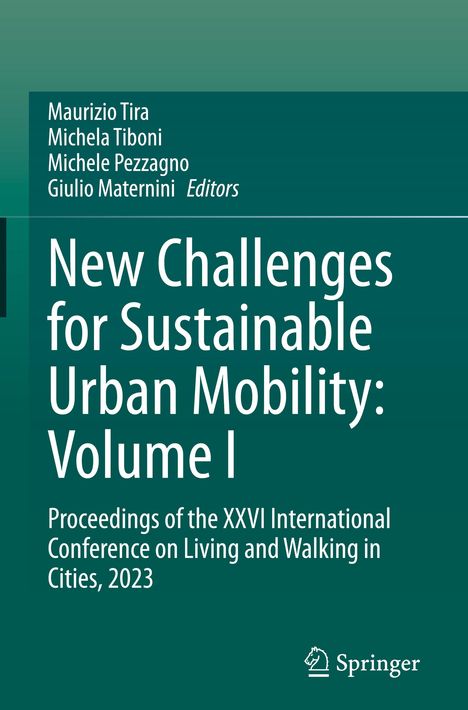 New Challenges for Sustainable Urban Mobility: Volume I, Buch