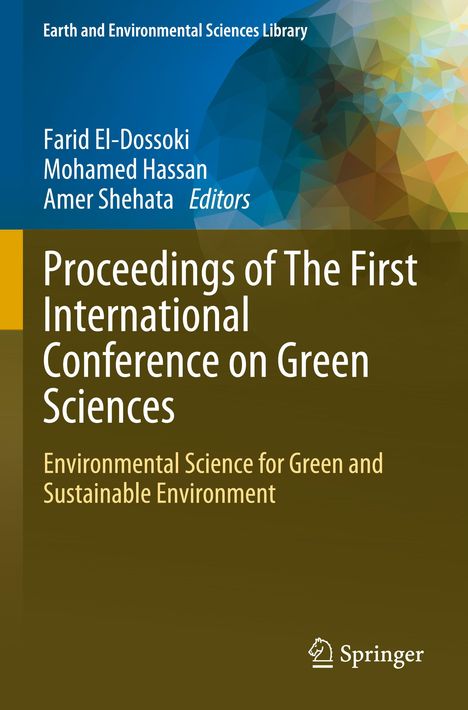 Titel: "Proceedings of The First International Conference on Green Sciences." Blau-braune geometrische Muster. Springer-Logo.