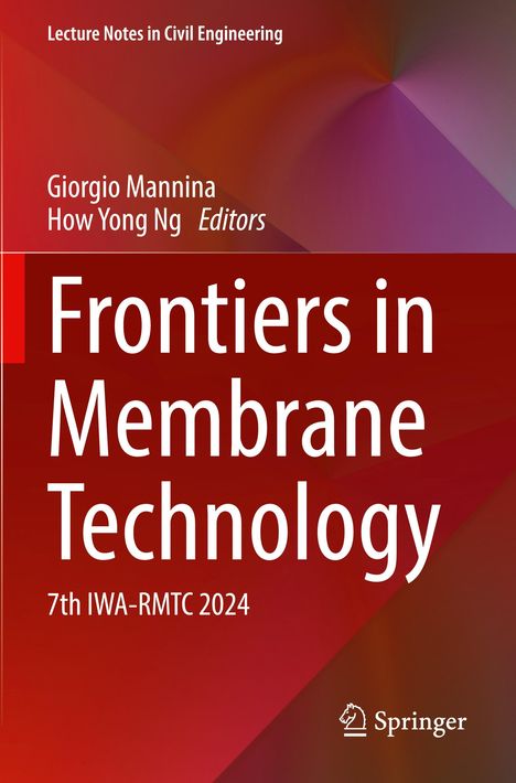 "Frontiers in Membrane Technology" 7th IWA-RMTC 2024. Rote und violette geometrische Formen im Hintergrund.