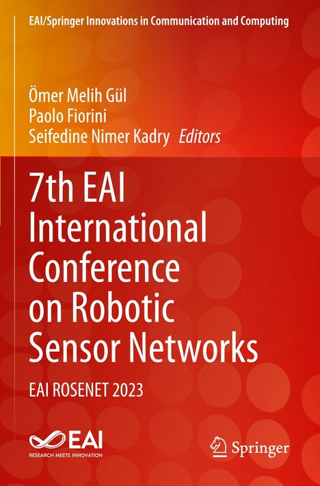 "7th EAI International Conference on Robotic Sensor Networks, EAI ROSENET 2023", rote Hintergrundfarbe mit Logos.