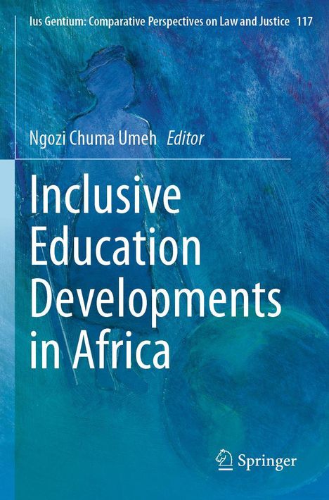 Titel: "Inclusive Education Developments in Africa". Herausgeber: Ngozi Chuma Umeh. Abstraktes blaues Design. Springer-Logo.