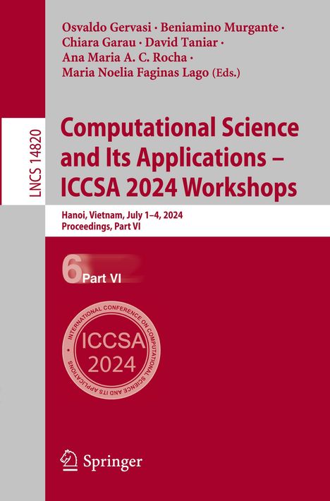 Computational Science and Its Applications ¿ ICCSA 2024 Workshops, Buch