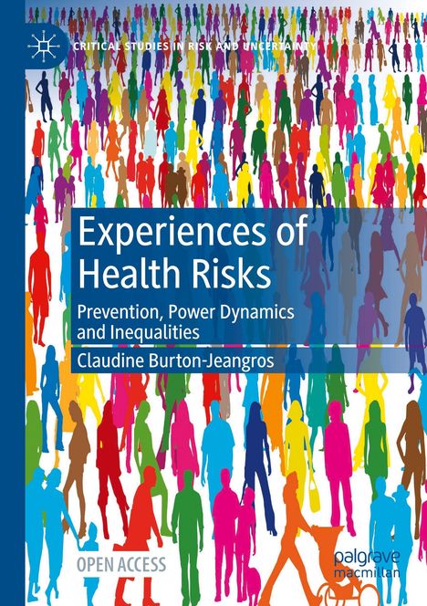 "Experiences of Health Risks" von Claudine Burton-Jeangros. Bunte Menschenmenge, verschiedene Farben und Silhouetten.