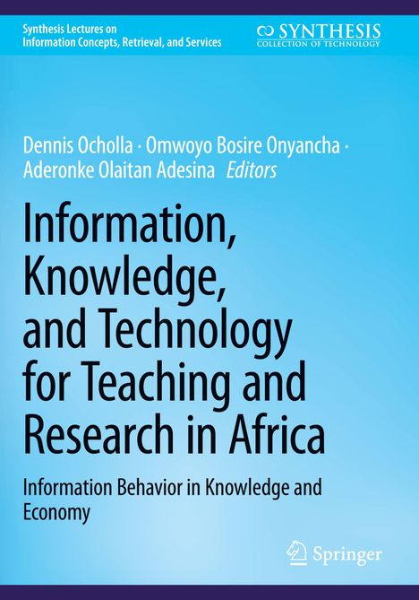 Titel: Information, Knowledge, and Technology for Teaching and Research in Africa. Blaues Design mit Logos oben.