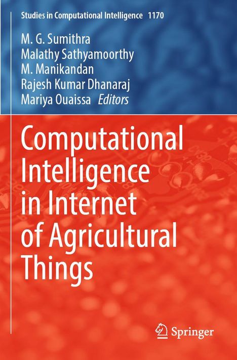 Buchtitel: Computational Intelligence in Internet of Agricultural Things; mit blauem und orangem Hintergrund.